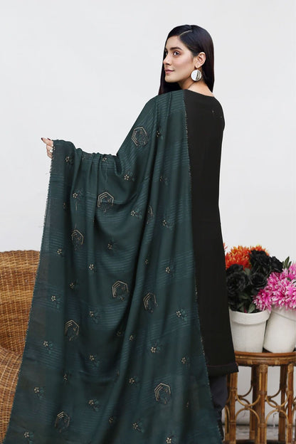 AA Peach Karandi 01- 3pcs- Velvet Shawl A1